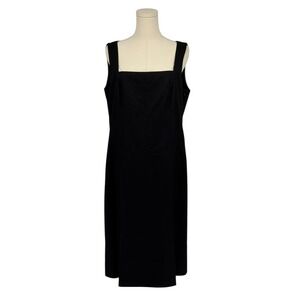ANN TAYLOR Women's Black Sleeveless Square Neck Midi Dress Size 14
